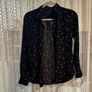 Banana Republic Black and White Button-Down Shirt